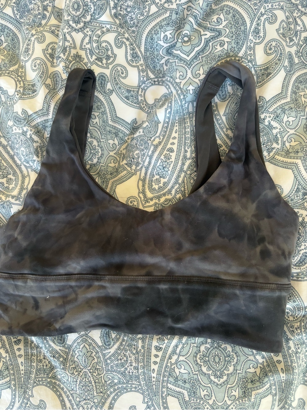 lululemon athletica Black Tie-Dye Scoop Bralette